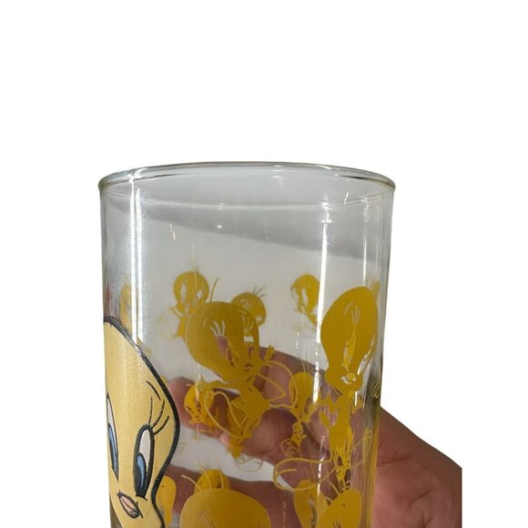 RARE 1995 Looney Tunes Taz Tasmanian Devil Tweety Warner Bros Glass Lot of 2 - Picture 14 of 16